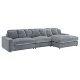 Blaine Upholstered Reversible Chaise Sectional Sofa Fog